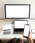 Multi-Device Mockup | No P All Devices Desk Full | bulkmockup Transparent Mockup | PNG Download | Commercial Use | MockupBulk