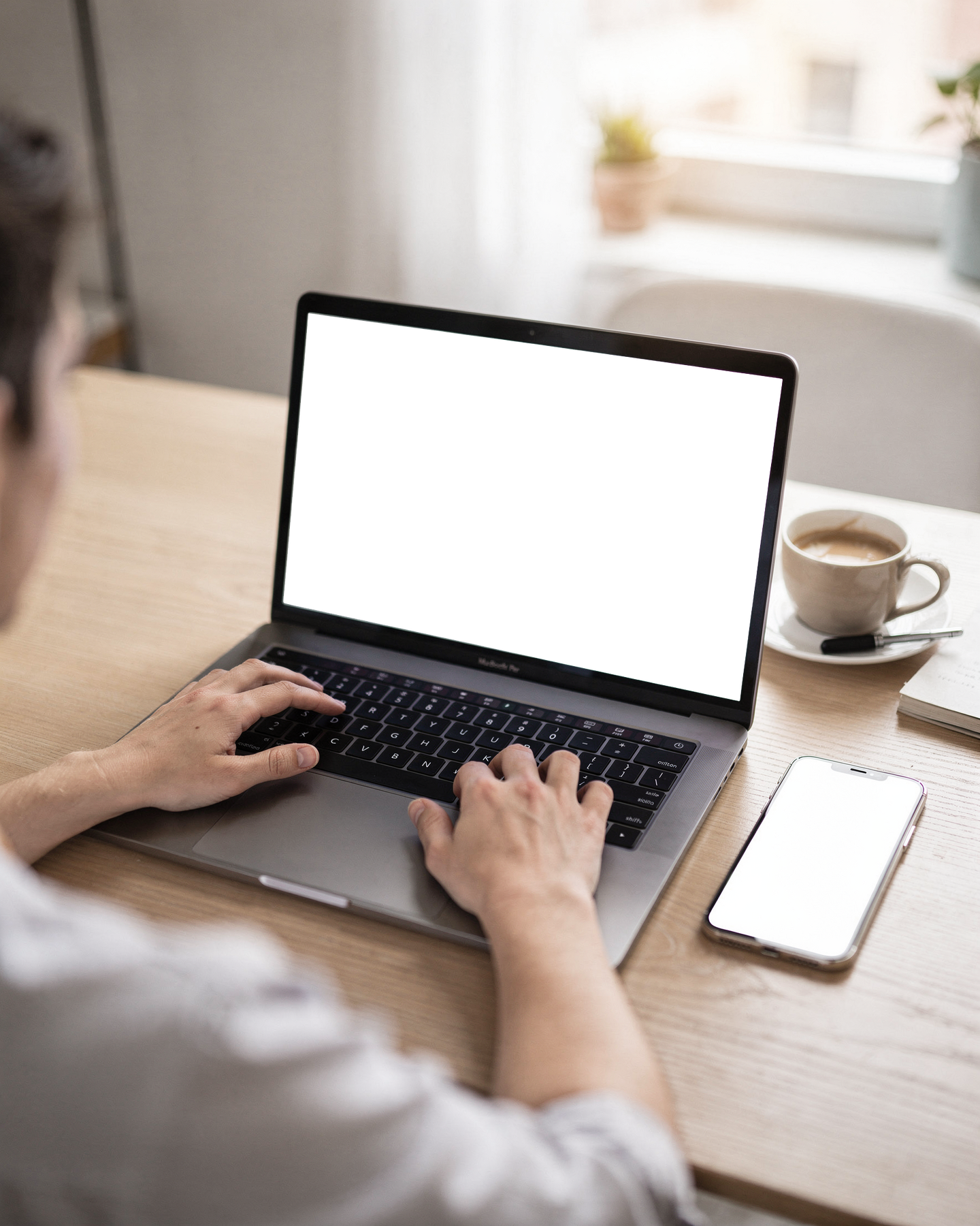 Multi-Device Mockup — No P Phone Laptop Desk Clean — bulkmockup PNG Template | Transparent Display | Commercial Use | MockupBulk