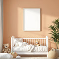 Nursery Frame Display Mockup — Plain Square Frame Portrait 2:3 — Perspective View — #05026 | MockupBulk