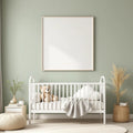 Nursery Professional Frame Mockup — Plain Square Frame Portrait 2:3 — Perspective View — #05027 | MockupBulk