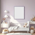 Nursery Frame Display Mockup — Plain Square Frame Portrait 2:3 — Perspective View — #05038 | MockupBulk
