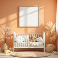 Nursery Lifestyle Frame Mockup — Plain Square Frame Portrait 2:3 — Perspective View — #05039 | MockupBulk