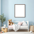 Nursery Premium Interior Mockup — Plain Square Frame Portrait 2:3 — Perspective View — #05044 | MockupBulk