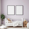 Nursery Editorial Room Mockup — Plain Square Frame Portrait 2:3 — Perspective View — #05046 | MockupBulk