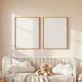 Nursery Styled Room Mockup — Plain Square Frame Portrait 2:3 — Perspective View — #05047 | MockupBulk