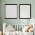 Nursery Premium Interior Mockup — Plain Square Frame Portrait 2:3 — Perspective View — #05048 | MockupBulk