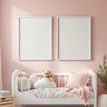 Nursery Lifestyle Frame Mockup — Plain Square Frame Portrait 2:3 — Perspective View — #05049 | MockupBulk