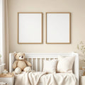 Nursery Editorial Room Mockup — Plain Square Frame Portrait 4:5 — Perspective View — #05054 | MockupBulk