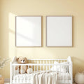 Nursery High-Res Frame Mockup — Plain Square Frame Square 1:1 — Perspective View — #05063 | MockupBulk