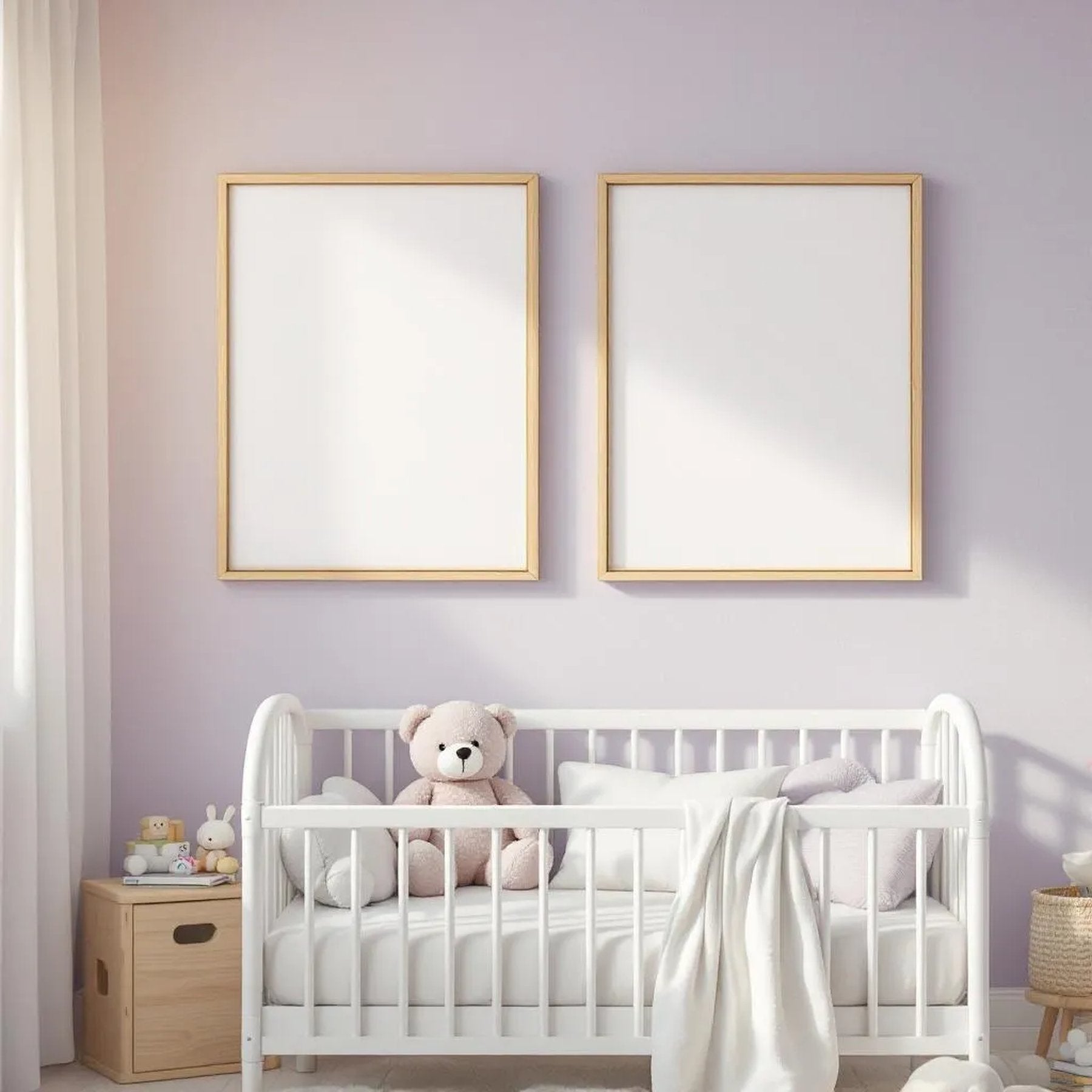 Nursery Frame Display Mockup — Plain Square Frame Square 1:1 — Perspective View — #05064 | MockupBulk