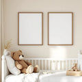 Nursery Interior Frame Mockup — Plain Square Frame Portrait 2:3 — Perspective View — #05067 | MockupBulk