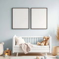 Nursery High-Res Frame Mockup — Plain Square Frame Square 1:1 — Perspective View — #05068 | MockupBulk