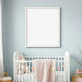 Nursery Frame Display Mockup — Plain Square Frame Portrait 2:3 — Perspective View — #04977 | MockupBulk