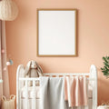 Nursery Editorial Room Mockup — Plain Square Frame Portrait 2:3 — Perspective View — #04980 | MockupBulk