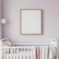 Nursery Frame Display Mockup — Plain Square Frame Portrait 2:3 — Perspective View — #04981 | MockupBulk