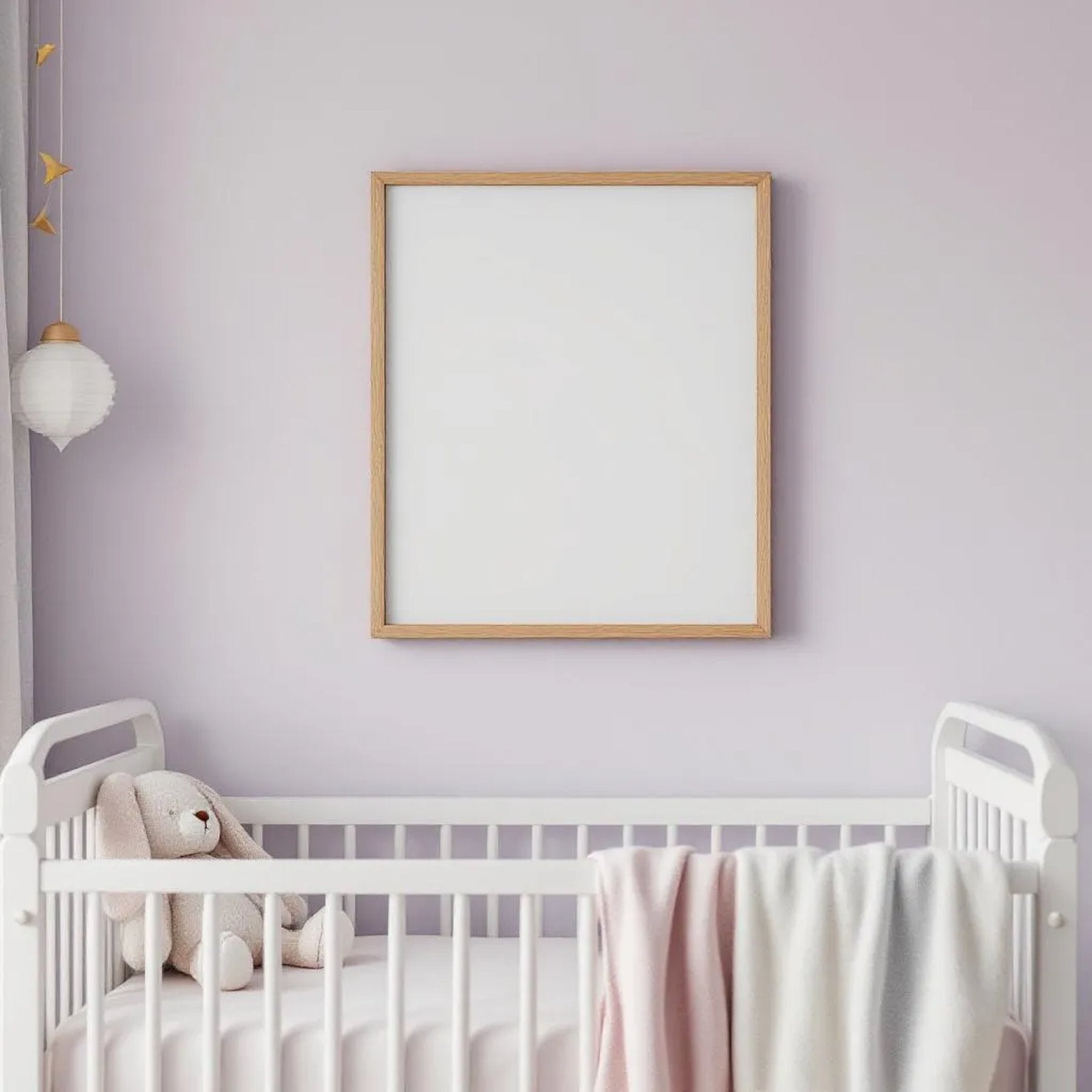 Nursery Frame Display Mockup — Plain Square Frame Portrait 2:3 — Perspective View — #04981 | MockupBulk