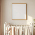 Nursery Wall Art Mockup — Plain Square Frame Square 1:1 — Perspective View — #04982 | MockupBulk