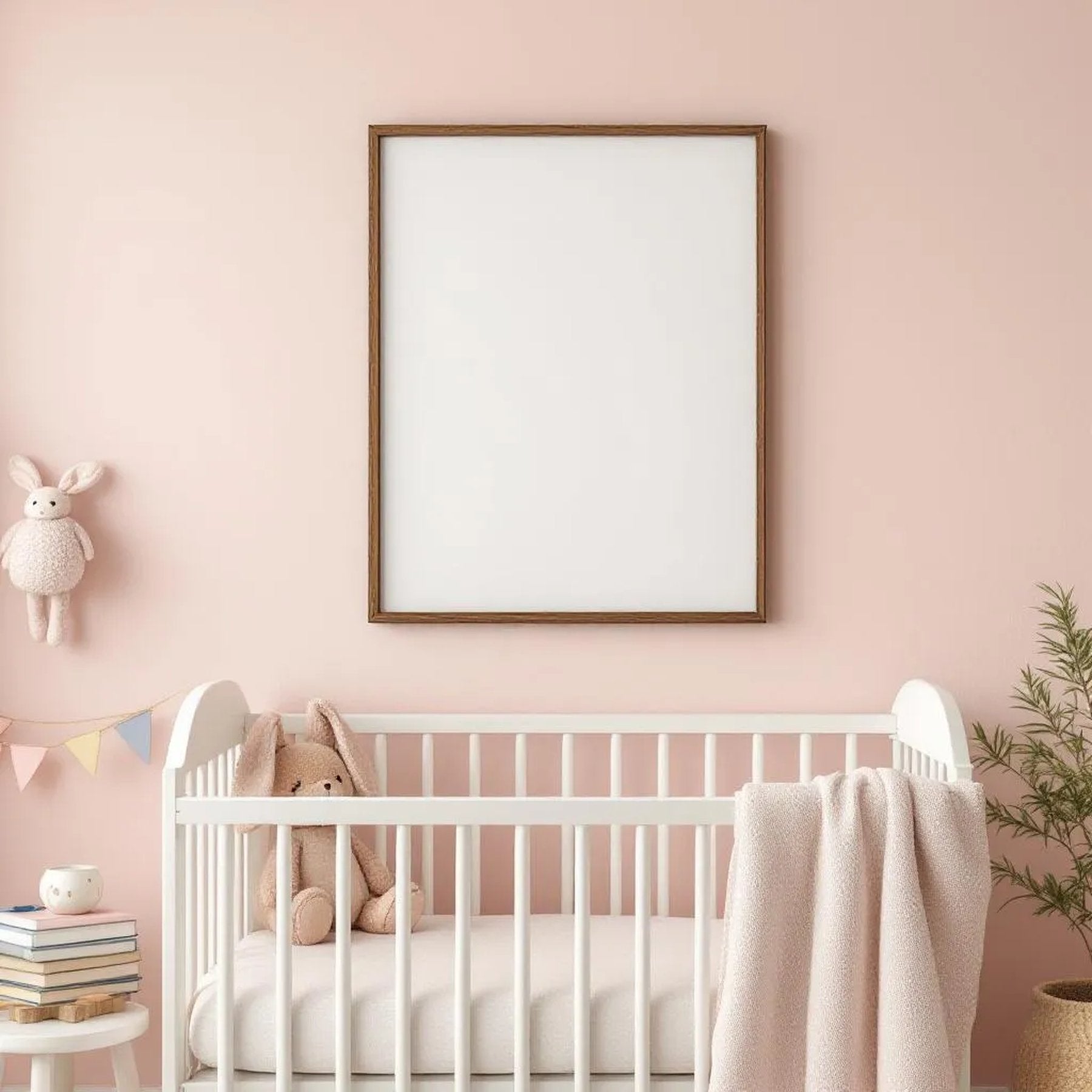 Nursery High-Res Frame Mockup — Plain Square Frame Portrait 2:3 — Perspective View — #04984 | MockupBulk