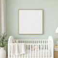 Nursery Lifestyle Frame Mockup — Plain Square Frame Portrait 2:3 — Perspective View — #04988 | MockupBulk