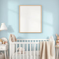 Nursery Lifestyle Frame Mockup — Plain Square Frame Portrait 4:5 — Perspective View — #04992 | MockupBulk