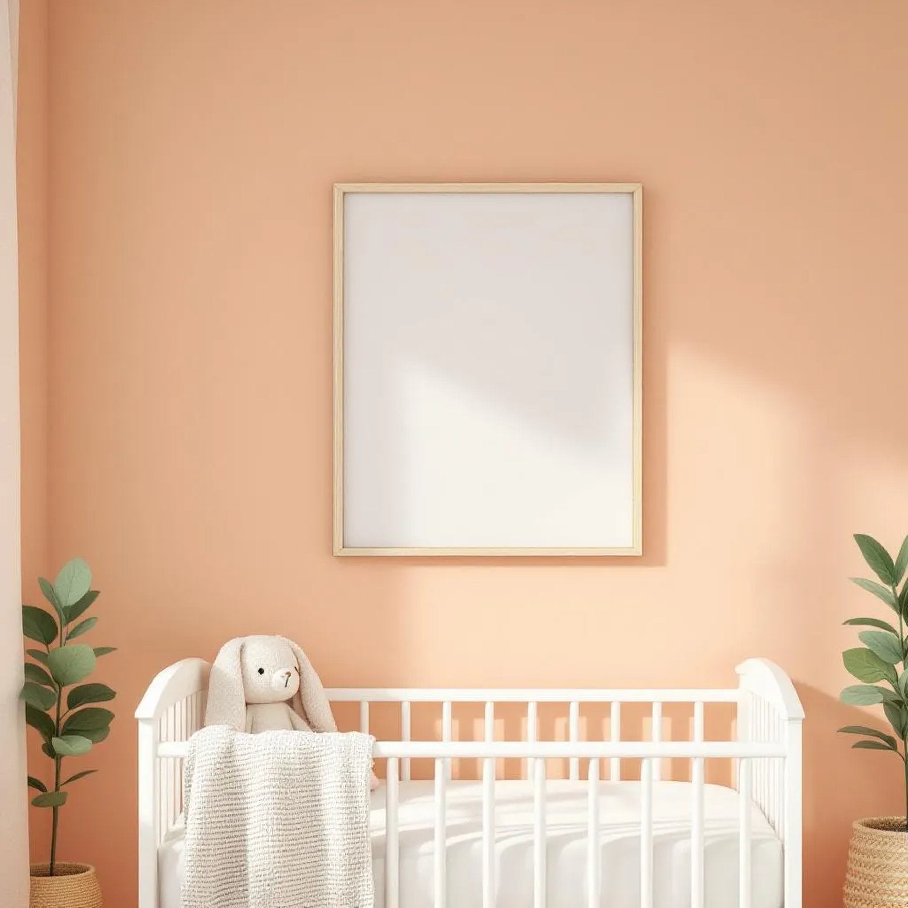 Nursery Professional Frame Mockup — Plain Square Frame Portrait 5:7 — Perspective View — #04993 | MockupBulk