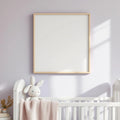 Nursery Professional Frame Mockup — Plain Square Frame Portrait 4:5 — Perspective View — #04994 | MockupBulk