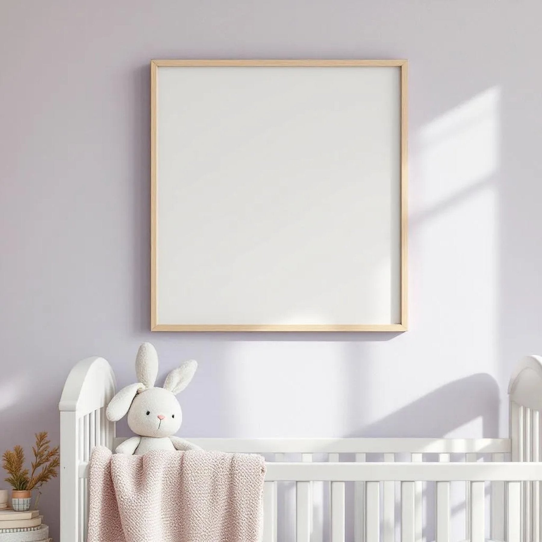 Nursery Professional Frame Mockup — Plain Square Frame Portrait 4:5 — Perspective View — #04994 | MockupBulk