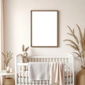 Nursery Professional Frame Mockup — Plain Square Frame Portrait 4:5 — Perspective View — #04995 | MockupBulk