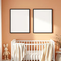 Nursery Frame Display Mockup — Plain Square Frame Portrait 2:3 — Perspective View — #05000 | MockupBulk