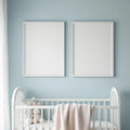 Nursery Frame Display Mockup — Plain Square Frame Portrait 2:3 — Perspective View — #05003 | MockupBulk