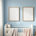 Nursery Room Scene Mockup — Plain Square Frame Portrait 2:3 — Perspective View — #05005 | MockupBulk