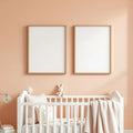 Nursery Professional Frame Mockup — Plain Square Frame Portrait 2:3 — Perspective View — #05006 | MockupBulk