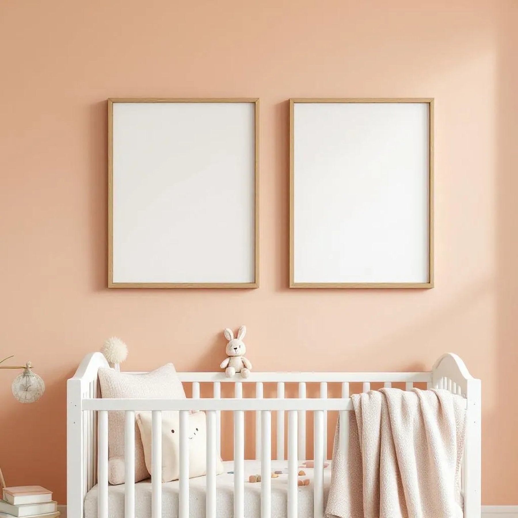 Nursery Professional Frame Mockup — Plain Square Frame Portrait 2:3 — Perspective View — #05006 | MockupBulk