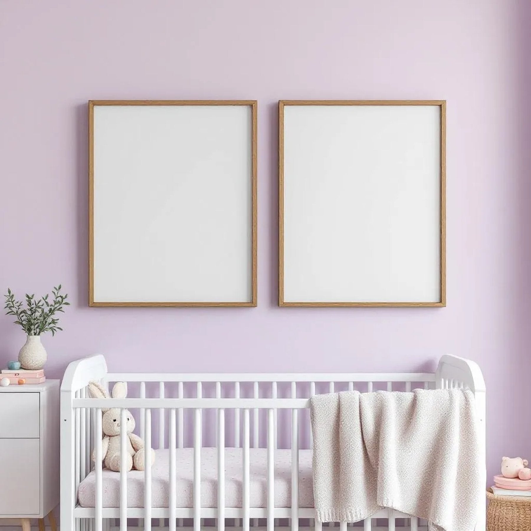 Nursery Lifestyle Frame Mockup — Plain Square Frame Portrait 2:3 — Perspective View — #05007 | MockupBulk