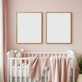 Nursery Editorial Room Mockup — Plain Square Frame Portrait 2:3 — Perspective View — #05010 | MockupBulk