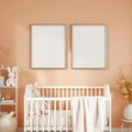 Nursery Lifestyle Frame Mockup — Plain Square Frame Portrait 2:3 — Perspective View — #05013 | MockupBulk