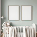 Nursery Interior Frame Mockup — Plain Square Frame Portrait 2:3 — Perspective View — #05014 | MockupBulk