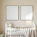 Nursery Frame Display Mockup — Plain Square Frame Portrait 2:3 — Perspective View — #05015 | MockupBulk