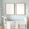 Nursery Styled Room Mockup — Plain Square Frame Square 1:1 — Perspective View — #05016 | MockupBulk