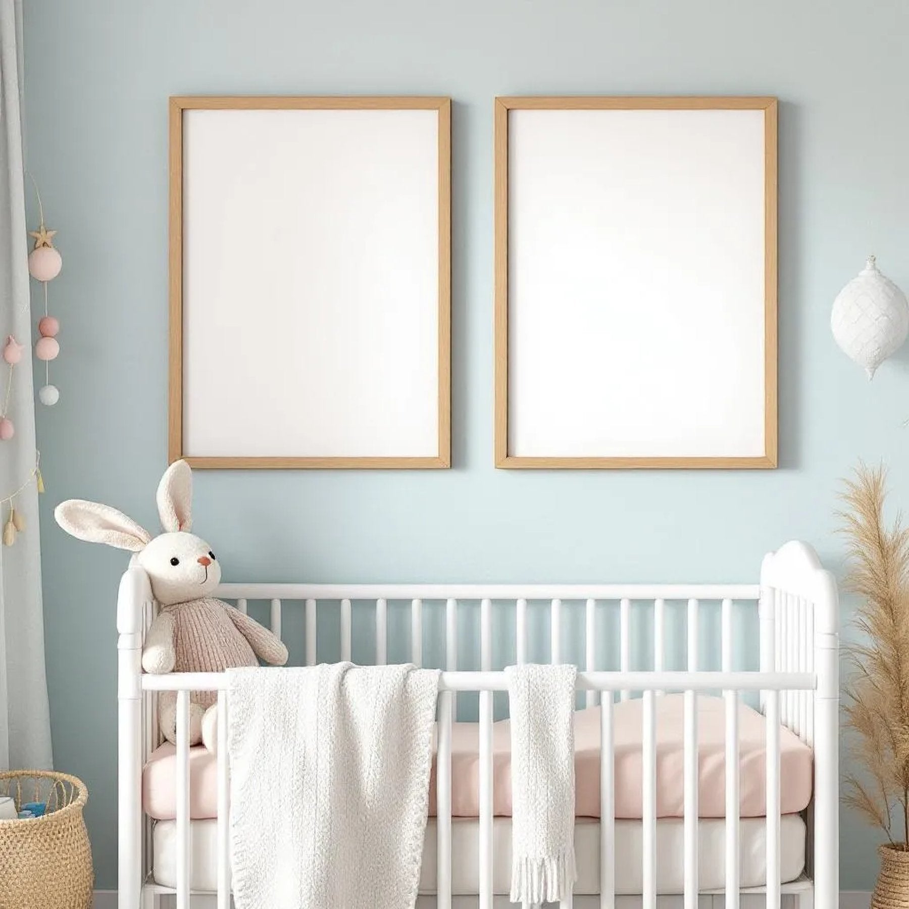 Nursery Styled Room Mockup — Plain Square Frame Square 1:1 — Perspective View — #05016 | MockupBulk