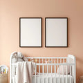 Nursery Premium Interior Mockup — Plain Square Frame Portrait 2:3 — Perspective View — #05019 | MockupBulk