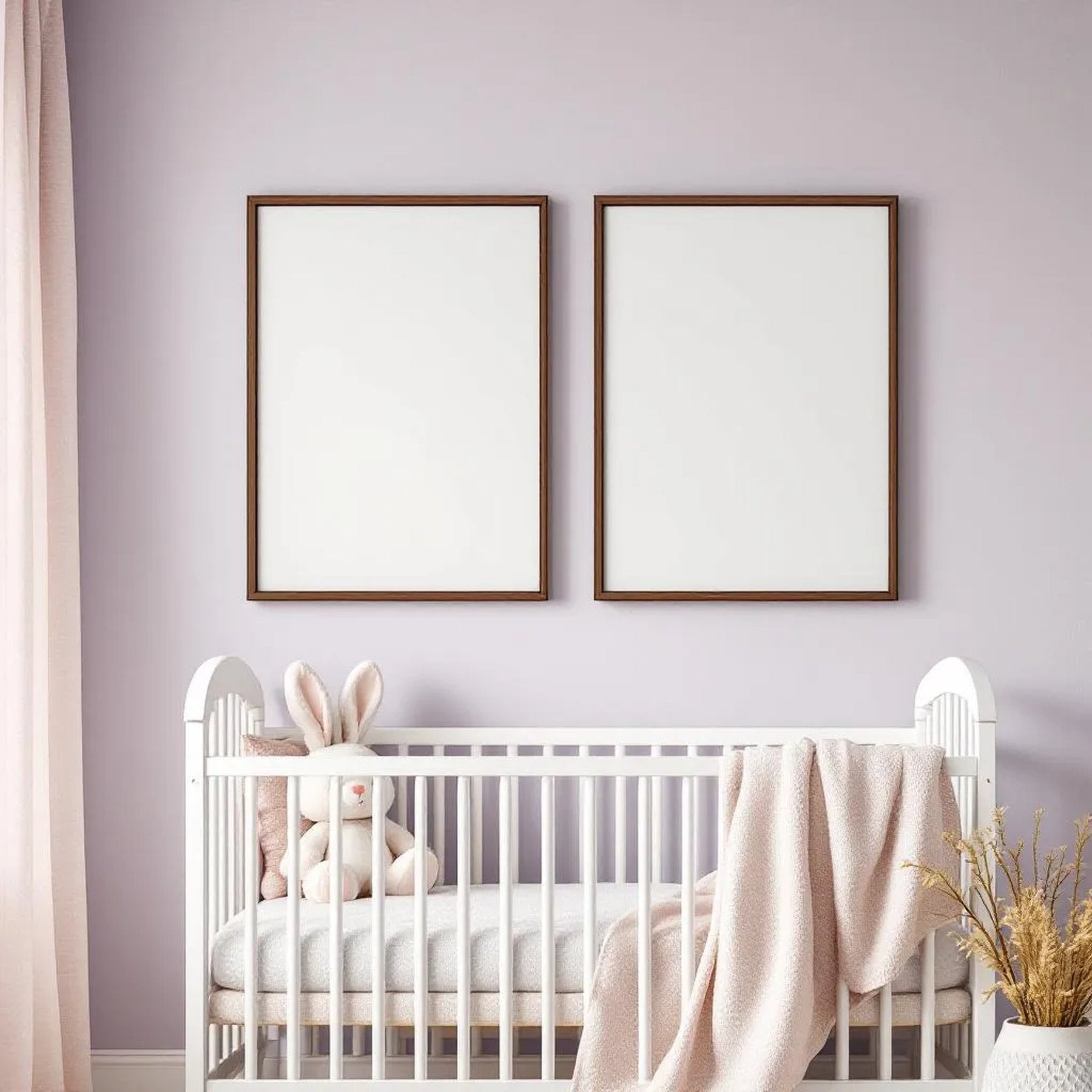 Nursery Interior Frame Mockup — Plain Square Frame Portrait 5:7 — Perspective View — #05020 | MockupBulk