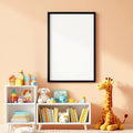 Nursery Wall Art Mockup — Plain Square Frame Portrait 2:3 — Perspective View — #05214 | MockupBulk