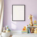 Nursery Lifestyle Frame Mockup — Plain Square Frame Portrait 2:3 — Perspective View — #05215 | MockupBulk