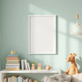 Nursery Premium Interior Mockup — Plain Square Frame Portrait 2:3 — Perspective View — #05217 | MockupBulk