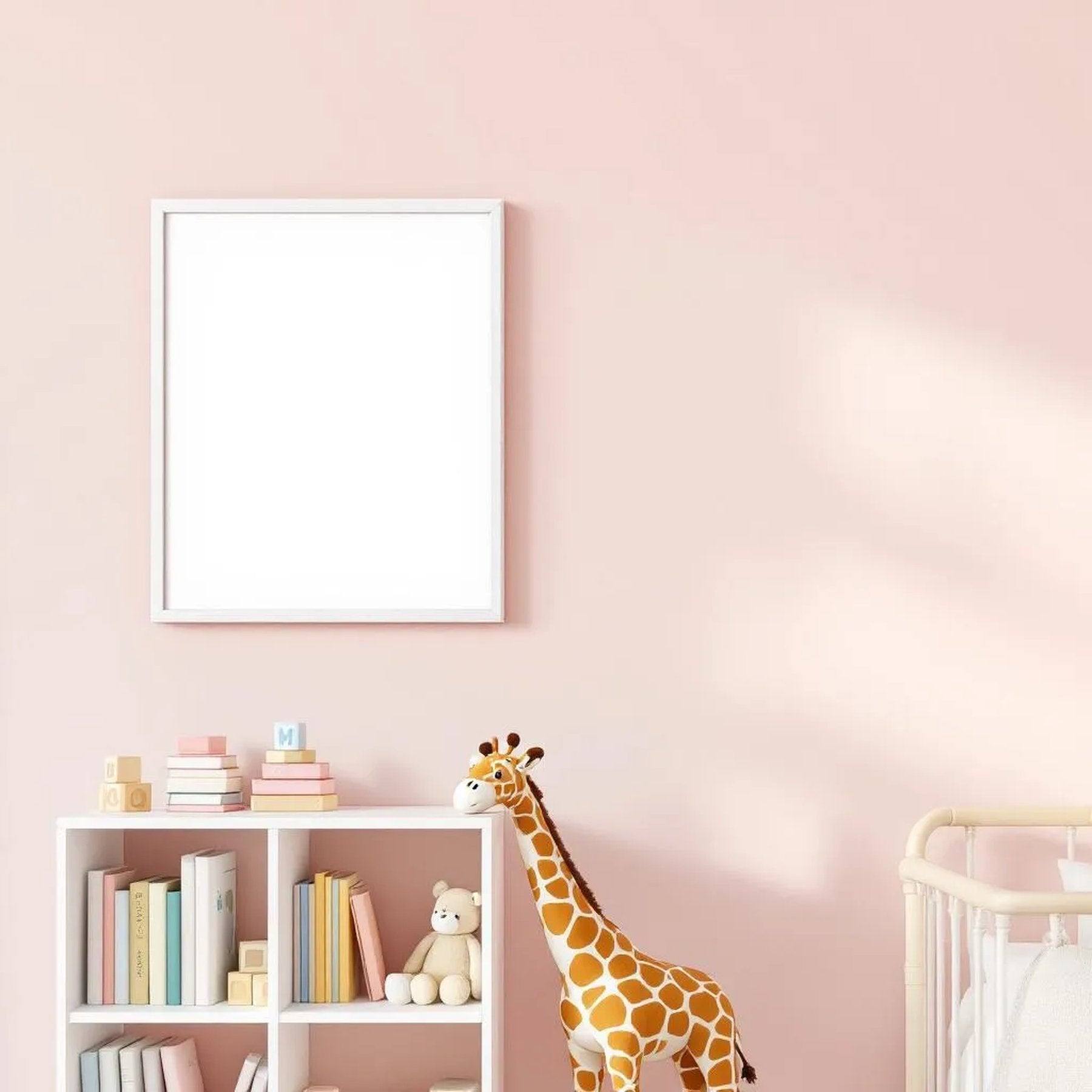 Nursery Editorial Room Mockup — Plain Square Frame Square 1:1 — Perspective View — #05218 | MockupBulk