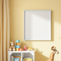 Nursery Interior Frame Mockup — Plain Square Frame Portrait 2:3 — Perspective View — #05219 | MockupBulk