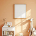 Nursery Wall Art Mockup — Plain Square Frame Portrait 2:3 — Perspective View — #05221 | MockupBulk
