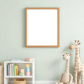 Nursery High-Res Frame Mockup — Plain Square Frame Portrait 2:3 — Perspective View — #05222 | MockupBulk