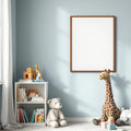 Nursery Styled Room Mockup — Plain Square Frame Portrait 2:3 — Perspective View — #05224 | MockupBulk